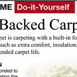 Foam-Backed Carpet Simplifies Installation